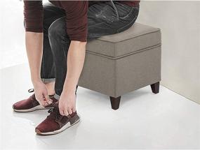 img 1 attached to Furnistar 18” Modern Design Gray Fabric Square Storage Ottoman with Hidden Top Hinge - Footrest Stool for Living Room