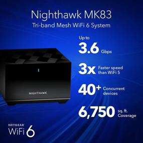 img 3 attached to 📡 NETGEAR Nighthawk Tri-band Whole Home Mesh WiFi 6 System (MK83) – AX3600 Router with 2 Satellite Extenders: Complete Coverage for 6,750 sq. ft. and 40+ Devices