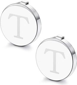 img 4 attached to Fiasaso Letter Initial Alphabet Cufflinks