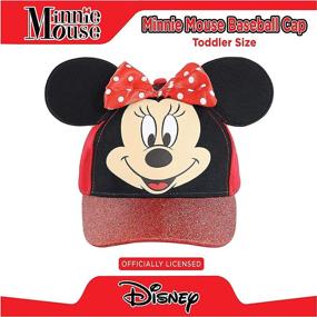 img 2 attached to 🎀 Disney Minnie Mouse Kids Baseball Cap with 3D Ears - Toddler Hat for Girls Ages 2-7