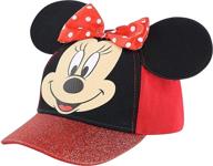 🎀 disney minnie mouse kids baseball cap with 3d ears - toddler hat for girls ages 2-7 logo