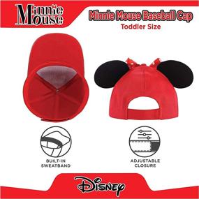 img 1 attached to 🎀 Disney Minnie Mouse Kids Baseball Cap with 3D Ears - Toddler Hat for Girls Ages 2-7