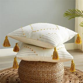 img 3 attached to Baceight Decorative Pillows Tassels Neutral