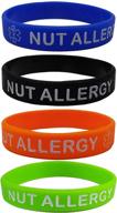 🌰 max petals nut allergy silicone wristbands - assorted colors for kids - pack of 4 logo
