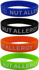 img 4 attached to 🌰 Max Petals NUT Allergy Silicone Wristbands - Assorted Colors for Kids - Pack of 4