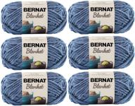 🧶 bulk up with bernat blanket yarn: 6-pack super bulky #6 for 5.3 oz & 108 yds each (country blue/106) logo