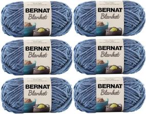 img 2 attached to 🧶 Bulk up with Bernat Blanket Yarn: 6-Pack Super Bulky #6 for 5.3 oz & 108 Yds each (Country Blue/106)