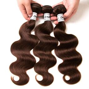 img 3 attached to 💁 Natural and Versatile Light Brown Brazilian Body Wave Extensions - 100% Virgin Human Hair 3 Bundles (10 12 14 inch) - Grade 9A Remy Hair Weave Extensions