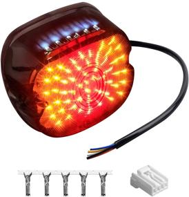 img 4 attached to 🔥 NTHREEAUTO Smoked LED Tail Light Brake Turn Signal Light for Harley Road King, Sportster 883 1200, FXDL, FLST, Electra Road Glide, Dyna - Low Profile Taillights