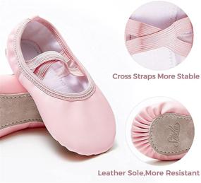 img 1 attached to Ballet Toddler Little Slippers Girls' Shoes Plus Athletic