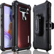 📱 covrware aegis pro series case for lg stylo 6 - heavy duty full-body rugged holster armor cover with built-in screen protector, belt swivel clip, kickstand - red logo