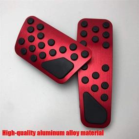 img 1 attached to BOYUER Anti-Slip No Drilling Aluminum Brake And Gas Accelerator Pedal Pad Cover For 2009-2021 Dodge Challenger Charger Chrysler 300 Foot Pedal Pads Kit 2PCS (RED)