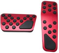 boyuer anti-slip no drilling aluminum brake and gas accelerator pedal pad cover for 2009-2021 dodge challenger charger chrysler 300 foot pedal pads kit 2pcs (red) logo