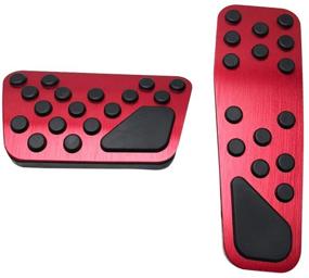 img 4 attached to BOYUER Anti-Slip No Drilling Aluminum Brake And Gas Accelerator Pedal Pad Cover For 2009-2021 Dodge Challenger Charger Chrysler 300 Foot Pedal Pads Kit 2PCS (RED)