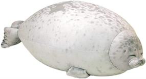 img 4 attached to Sunshinetimes Osaka Blob Seal Plush Pillow Toy- Soft Hugging Pillow for Kids and Adults (White, 23-inches)