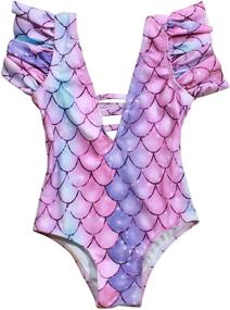 img 4 attached to 👙 Macool Girls Swimwear One Piece Baby Beach Swimsuit for Toddler Kids