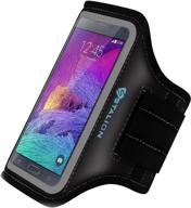 🏊 water resistant armband for samsung galaxy note 4 & note edge by stalion sports - jet black, sweat proof, key holder, id/card/money holder logo