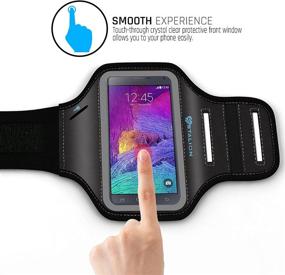 img 1 attached to 🏊 Water Resistant Armband for Samsung Galaxy Note 4 & Note Edge by Stalion Sports - Jet Black, Sweat Proof, Key Holder, ID/Card/Money Holder