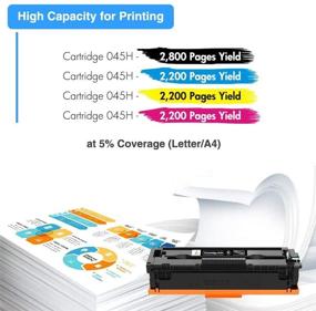 img 2 attached to 🖨️ High-Quality Toner Cartridge Replacement for Canon 045 045H MF634Cdw Printer - Compatible with Canon Color ImageCLASS MF634Cdw MF632Cdw LBP612Cdw MF632 LBP612 Ink Printer - Black Cyan Yellow Magenta, 4-Pack