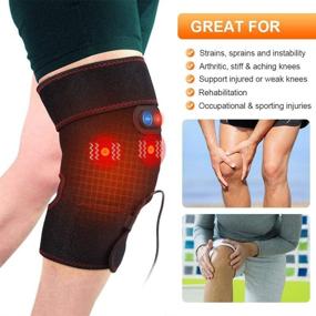 img 3 attached to 🔥 Heat Knee Massager: A Therapeutic Solution for Arthritis, Pain Relief, and Hot/Cold Therapy - Electric Heated Knee Brace Wrap with 3 Temperature Control Levels - Ideal for Men and Women