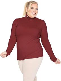 img 3 attached to 👚 Ultra Soft Women's Plus Size Warm Long Sleeve Turtleneck Top, Sizes XL to 5X