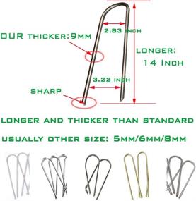 img 3 attached to 🌪️ Trampoline Stakes - Heavy Duty U Anchors for Secure Ground Anchoring, Trampoline Accessories - 14 Inch, 0.354 Inch Steel Steaks, Wind Stakes, Tent Stakes, Trampoline Anchors and More