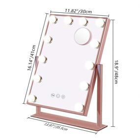img 1 attached to 💄 Hansong Hollywood Makeup Vanity Mirror: Stunning Lights, 10x Magnification, 3 Lighting Modes