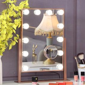 img 4 attached to 💄 Hansong Hollywood Makeup Vanity Mirror: Stunning Lights, 10x Magnification, 3 Lighting Modes