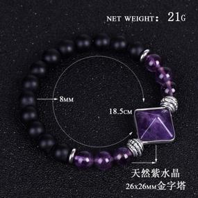 img 1 attached to 💎 Natural Amethyst Power Stone Bracelet - Yoga Chakra Crystal Cut Pyramid Chain Beads Jewelry for Fashion and Decorative Gift