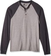 hanes sleeve raglan henley heather men's clothing logo