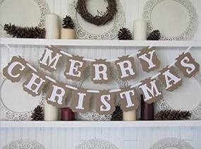 img 2 attached to 🎄 Rustic Wedding Flag Garland - White Ribbon Party Decorations (Merry Christmas)