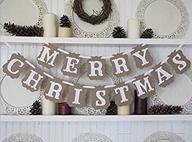 🎄 rustic wedding flag garland - white ribbon party decorations (merry christmas) логотип