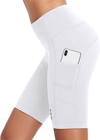 img 4 attached to 🏃 BALEAF Women's High Waisted Biker Shorts - Long Compression Running Workout Shorts with Side Pockets and UPF50+