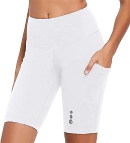 img 2 attached to 🏃 BALEAF Women's High Waisted Biker Shorts - Long Compression Running Workout Shorts with Side Pockets and UPF50+