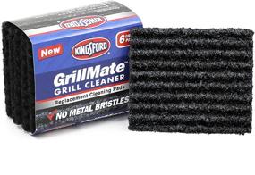 img 4 attached to 🌭 Kingsford 107744 GrillMate Grill Cleaner Pads - Pack of 6, Durable, Non-Metallic Bristles, Black