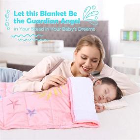 img 3 attached to 🧜 Topblan Sherpa Weighted Blanket for Children - Calming Pink Mermaid Print, 3lbs Kids Blanket, 36x48 inches, Promotes Peaceful Sleep
