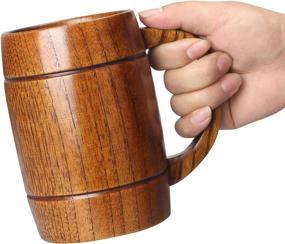 img 1 attached to 🪑 Barrel Coffee Large Wooden Tankard