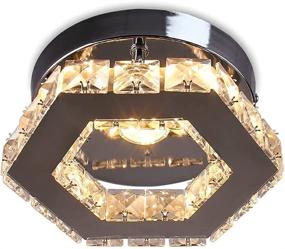 img 3 attached to Cainjiazh Modern Mount Ceiling Light Fixture LED Ceiling Light Multi-Shaped Small Crystal Chandelier For Living Room Bedroom Hallway (Warm White)