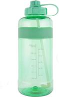 🥤 gti water bottle with straw: bpa free, leak proof, half gallon large water jug for gym, hiking, camping | 32 oz & 80 oz with scale strap logo