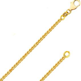 img 4 attached to Authentic Italian 14k or 10k Gold Diamond Cut Braided Square Wheat Chain Necklace, 0.8mm 1mm 1.1mm Width, with Lobster Claw Clasp & Gift Box