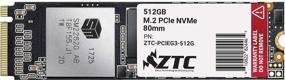 img 2 attached to 🚀ZTC 512GB M.2 NVMe PCIe 80мм SSD: Исключительная производительность и надежность, идеально подходит для игр - модель ZTC-PCIEG3-512G+