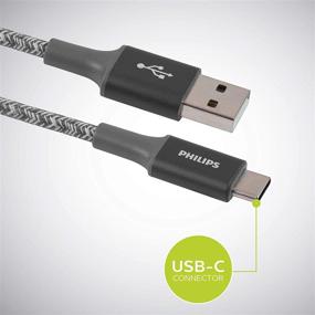 img 3 attached to 🔌 Philips 3ft USB Type C Cable, USB-A to USB-C - Gray Braided Fast Charging Cable, Compatible with iPad Pro, MacBook Pro, Samsung Galaxy S21/S10/S9/Plus, Google Pixel 5/C/3/2/XL - DLC5203GA/37
