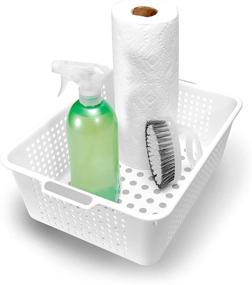 img 3 attached to madesmart Classic Medium Storage Basket - White, CLASSIC COLLECTION, Multi-Purpose Organizer with Soft-grip Dots and Non-slip Feet, BPA-Free