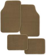 🏠 kraco sg991477 scotchgard protected tan plush pile carpet mat - 4 piece set: universal fit for ultimate floor protection logo