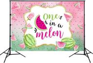 🍉 huayi 5x3ft one in a melon backdrop: perfect summer watermelon themed party decoration for girl's 1st birthday, baby shower & dessert table - pink mint green fruits photography background логотип