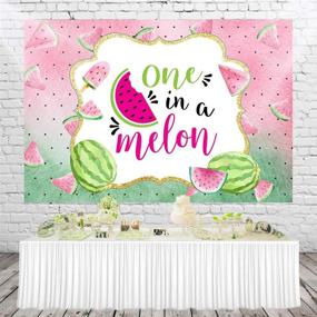 img 3 attached to 🍉 HUAYI 5x3ft One in a Melon Backdrop: Perfect Summer Watermelon Themed Party Decoration for Girl's 1st Birthday, Baby Shower & Dessert Table - Pink Mint Green Fruits Photography Background