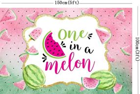 img 1 attached to 🍉 HUAYI 5x3ft One in a Melon Backdrop: Perfect Summer Watermelon Themed Party Decoration for Girl's 1st Birthday, Baby Shower & Dessert Table - Pink Mint Green Fruits Photography Background