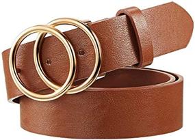 img 3 attached to Womens Leather Double Buckle Belts by IFENDEI - Women's Accessories