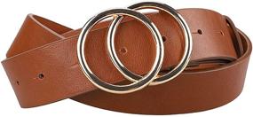 img 2 attached to Womens Leather Double Buckle Belts by IFENDEI - Women's Accessories