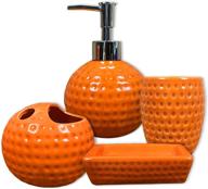 🍊 bbruriy 4-piece orange ceramic bathroom decor accessory set: soap dispenser, soap dish, cup, and toothbrush holder logo